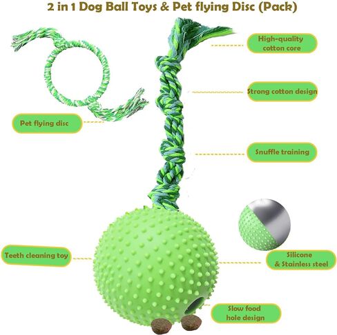 كرة تدريب الكلاب على الحبل، لعبة شد الحبل للكلاب الصغيرة والمتوسطة والكبيرة، ألعاب تسنين الجراء، ألعاب مضغ تفاعلية للكلاب من أجل الملل in Kuwait