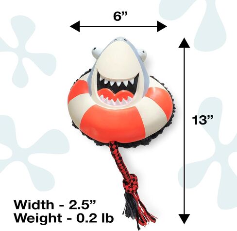 Max & Molly's Snuggles Dog Toy for Small to Medium Dogs, Includes Rope Chew for Soft Play & Teething Puppies, Light, Squeaky, Cute and Interactive Toys for Pets - Frenzy The Shark in Saudi Arabia