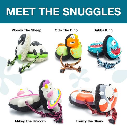 Max & Molly's Snuggles Dog Toy for Small to Medium Dogs, Includes Rope Chew for Soft Play & Teething Puppies, Light, Squeaky, Cute and Interactive Toys for Pets - Frenzy The Shark in Saudi Arabia