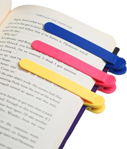 3pcs Silicone Automatic Bookmarks, Book Marks Gifts for Reading Women, Men, Kids, Book Lovers, Readers, Unique Cute Book Accessories, Stay in Place and Follow as You Read" in Saudi Arabia