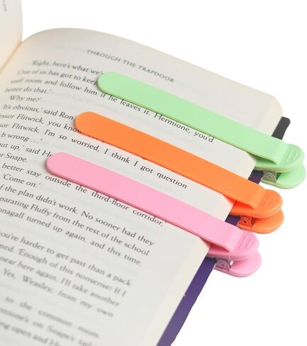 3pcs Silicone Automatic Bookmarks, Book Marks Gifts for Reading Women, Men, Kids, Book Lovers, Readers, Unique Cute Book Accessories, Stay in Place and Follow as You Read" in Saudi Arabia