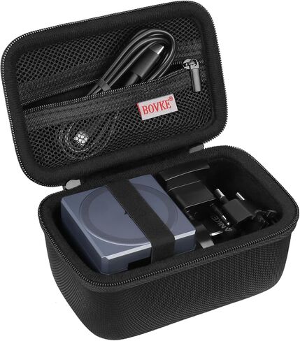 BOVKE Carrying Case for Anker 3-in-1 Cube MagSafe Charger 15W Max Fast Charging Foldable Wireless Charger, Extra Space for Charger Adaptor, Cables, Black in Saudi Arabia