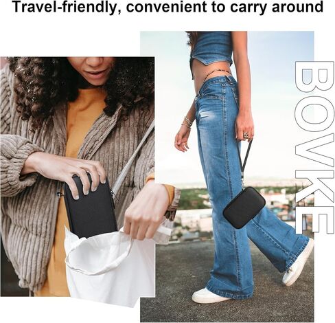 BOVKE Carrying Case for Anker 3-in-1 Cube MagSafe Charger 15W Max Fast Charging Foldable Wireless Charger, Extra Space for Charger Adaptor, Cables, Black in Saudi Arabia