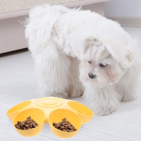 Hemobllo Cat Bowls, Plastic Cat Food Water Bowls, Multi-Cat Feeder 6-Meal Kitten Food Dishe Flower Petals Shaped Multiple Cat Feeder Bowl with 6 Cat Bowls Bowls Set (Blue) in Saudi Arabia