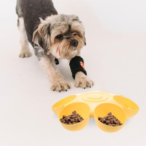 Hemobllo Cat Bowls, Plastic Cat Food Water Bowls, Multi-Cat Feeder 6-Meal Kitten Food Dishe Flower Petals Shaped Multiple Cat Feeder Bowl with 6 Cat Bowls Bowls Set (Blue) in Saudi Arabia