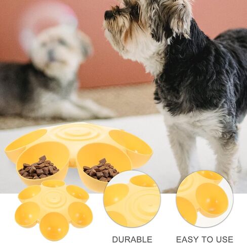Hemobllo Cat Bowls, Plastic Cat Food Water Bowls, Multi-Cat Feeder 6-Meal Kitten Food Dishe Flower Petals Shaped Multiple Cat Feeder Bowl with 6 Cat Bowls Bowls Set (Blue) in Saudi Arabia