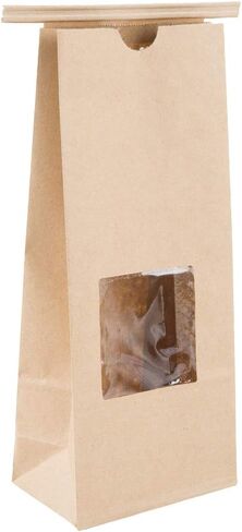 كرافت 1 رطل. حقيبة مخبز من القصدير مع كيس قهوة بنافذة مربعة - 25 عبوة من Premium Tin Ties من A1 Bakery Supplies in Saudi Arabia