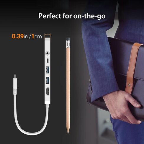 j5create USB-C Mini Hub - 4K HDMI, 2 x USB 3.1 5Gbps, microSD & SD Card Reader, 3.5mm Audio Jack, 60W PD Pass-Through Charging (JCD373) in Saudi Arabia