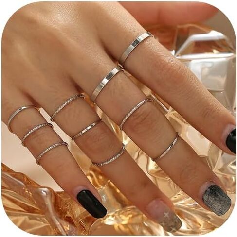 Simple Knuckle Rings Set for Women Girls,Vintage Stackable Joint Finger Midi Rings Dainty Cute Rings Pack Festival Jewelry Gift in Saudi Arabia