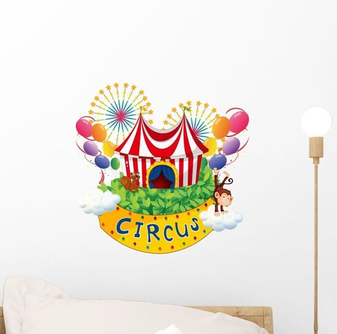 ملصق جداري من Wallmonkeys Carnival Circus قابل للتقشير واللصق (12 بوصة عرض × 12 بوصة ارتفاع) WM324517 in Kuwait