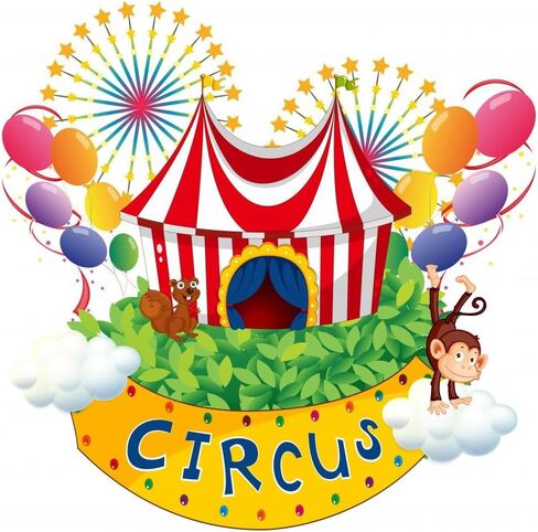 ملصق جداري من Wallmonkeys Carnival Circus قابل للتقشير واللصق (12 بوصة عرض × 12 بوصة ارتفاع) WM324517 in Kuwait