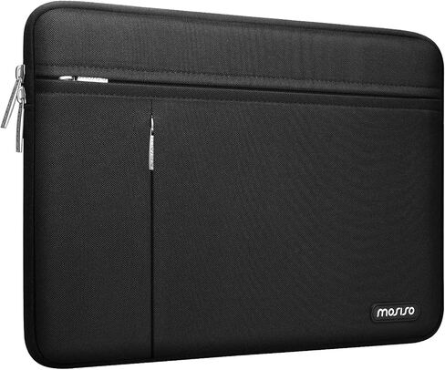 MOSISO Laptop Sleeve Compatible with MacBook Air 13 inch M2 M1 2023-2018 / Pro 13 inch M2 M1 2023-2016, Surface Pro 8/7/6/X/5/4/3, Polyester Bag with Front Horizontal&Vertical Pockets, Black in Saudi Arabia