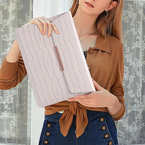 HYZUO 15-16 Inch Laptop Sleeve with Stand Feature Compatible with MacBook Pro 16 M3/M2/M1 Pro/Max A2991 A2780 A2485 A2141 2024-2019, MacBook Pro 15 2012-2015 A1398, Crocodile Pattern Silver(Smiley) in Saudi Arabia