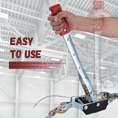 FanzKo 5 طن يأتي على طول ساحبة طاقة الونش، كابل طاقة عالي التحمل يأتي مع أداة مع تروس مزدوجة، ساحب كابل رافعة للسيارات، 5 طن (10000 رطل) رافعة يدوية لسحب الكابلات، CA3291 in Kuwait