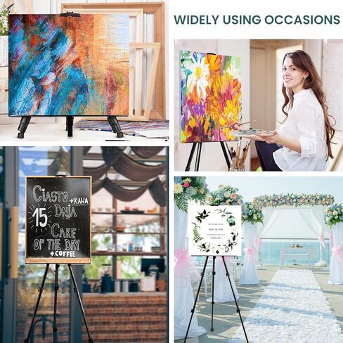 حامل طلاء للبالغين، عبوتان من الحوامل المحمولة للرسم مع حقيبة ومشابك، حامل سطح الطاولة قابل للتعديل بارتفاع من 17 بوصة إلى 63 بوصة، حامل معدني خفيف الوزن للرسم والعرض في الهواء الطلق in Kuwait