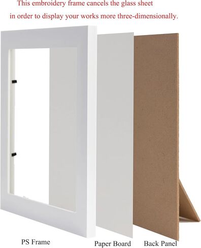 Ebherys 9.5x9.5 Embroidery Frame in Black - Displays Hand Embroidery works7.5x7.5 with Cardbord - Composite Wood, Metal Tabs, Table Top Easel SquareShape,No Glass (Black) in Saudi Arabia