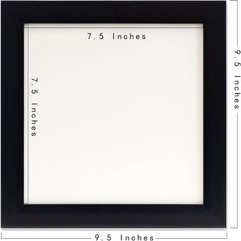 Ebherys 9.5x9.5 Embroidery Frame in Black - Displays Hand Embroidery works7.5x7.5 with Cardbord - Composite Wood, Metal Tabs, Table Top Easel SquareShape,No Glass (Black) in Saudi Arabia