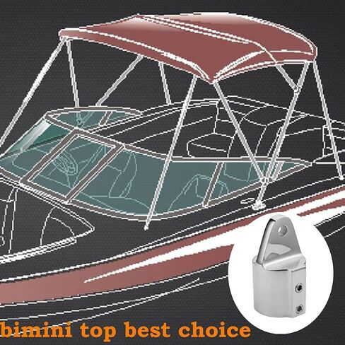 SEAROAM Boat Top Hardware Bimini Top Hardware 7/8 بوصة و1 بوصة غطاء نهاية العين مناسب 316 الفولاذ المقاوم للصدأ أجزاء القارب العلوية شديدة التحمل بيميني قوس السكك الحديدية دعامة Bimini Top Accessories، حزمة من 2 in Kuwait