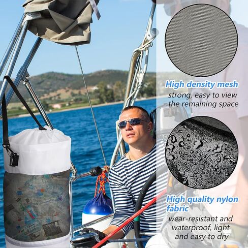 5 Pack Portable Boat Trash Bag Mesh Boat Trash Can Reusable Boat Storage Boat Garbage Container Pontoon Boat Accessories Gifts for Men Women Marine Kayak Sandbar RV Fishing Camping Boating, 5 Colors in Saudi Arabia