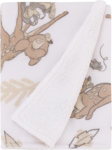 Disney B is for Bambi Tan, Gray, and White Super Soft Plush Sherpa Baby Blanket in Saudi Arabia