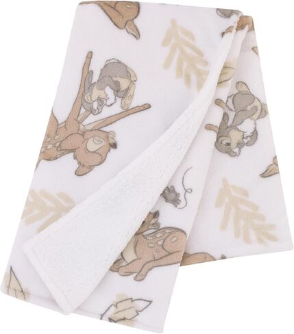 Disney B is for Bambi Tan, Gray, and White Super Soft Plush Sherpa Baby Blanket in Saudi Arabia