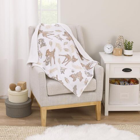 Disney B is for Bambi Tan, Gray, and White Super Soft Plush Sherpa Baby Blanket in Saudi Arabia