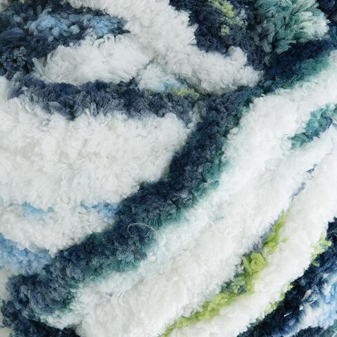 HOMBYS Chunky Chenille Yarn for Hand Knitting,Super Bulky Giant Thick Yarn for Crocheting,Big Soft Plush Yarn for Chunky Blanket,Tie-Dye Multicolor Fluffy Jumbo Yarn,Blue(Grey Multi,8 Pack) in Saudi Arabia