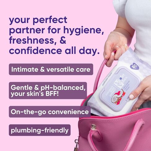 Flushable Wipes for Women - Coconut Rose, 400 Count, Plant Based, Gentle on Sensitive Skin in Saudi Arabia