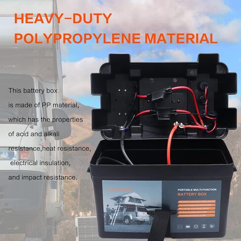 AMOMDPOWER 12V-24V صندوق بطارية ذكي متعدد الوظائف، نظام كهربائي للتخييم شديد التحمل، صناديق التحكم في البطارية، صندوق الطائر لقارب المقطورة، السيارة البحرية RV الشمسية (بدون بطارية) in Kuwait