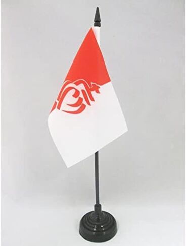 AZ FLAG French Department of The Vendée Table Flag 4'' x 6'' - France - Vendée Desk Flag 15 x 10 cm - Black Plastic Stick and Base in Saudi Arabia