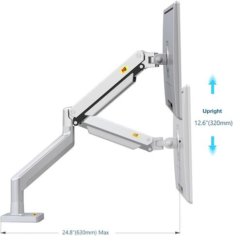NB North Bayou Dual Monitor Arm Ultra Wide Full Motion Swivel Monitor Mount with Gas Spring for 22''-32'' Monitors with Load Capacity from 4.4 to 33lbs for Each Arm Monitor Stand G32-S in Kuwait