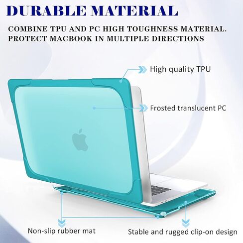 Mektron for MacBook Pro 16 Case A2141, Heavy Duty Shockproof Hard Shell Cover for MacBook Pro 16 inch 2020 2019 Release, Sky Blue in Kuwait