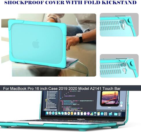 Mektron for MacBook Pro 16 Case A2141, Heavy Duty Shockproof Hard Shell Cover for MacBook Pro 16 inch 2020 2019 Release, Sky Blue in Kuwait