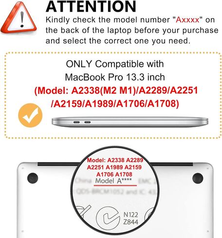 Case for MacBook Pro 13 inch M2 M1 A2338 A2289 A2251 A2159 A1989 A1706 2023-2016 Release, 3D Effect Matte Clear See Through Hard Cover&Keyboard Cover Compatible Pro 13.3 Touch ID, Great Wave in Saudi Arabia