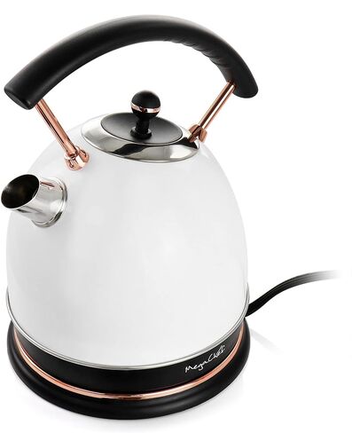 غلاية شاي كهربائية ميجا شيف سعة 1.8 لتر بنصف دائرة باللون الأسود غير اللامع in Kuwait