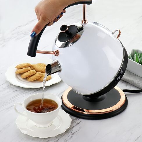 غلاية شاي كهربائية ميجا شيف سعة 1.8 لتر بنصف دائرة باللون الأسود غير اللامع in Kuwait