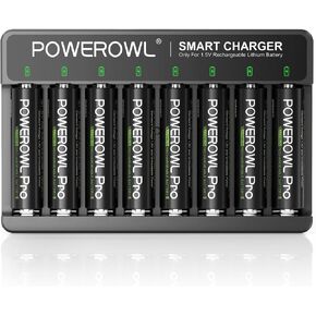 POWEROWL Rechargeable Lithium AA Batteries with Charger, 1.5V Stable Output 3600mWh Double A Battery 8 Pack for Blink Outdoor Camera in Kuwait