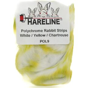 Hareline Fly Tying Polychrome Rabbit Strips – Multicolor Rabbit Fur for Streamers, Leeches & Baitfish Flies in Kuwait