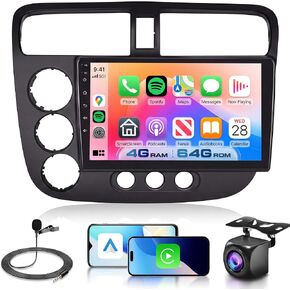 4G+64G Android 15 Car Stereo for Honda Civic 2001-2005, Wireless Carplay in Kuwait