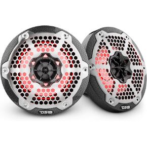 DS18 HYDRO CF-65M 6.5" Marine Speakers 2-Way with Integrated RGB Lights, Black Carbon Fiber, Pair - 100% UV Stable - Water Resistant Speakers, Grills Included - 2 Speakers (Renewed) in Kuwait
