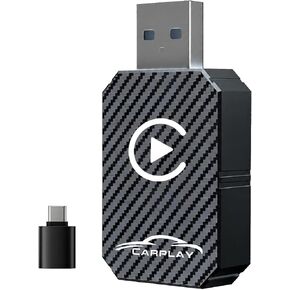 Wireless Adapter Compatible with Apple CarPlay, for Vehicles with Factory Wired CarPlay, Plug and Play, Auto Connection, USB-A to USB-C Adapter Included-Black in Kuwait