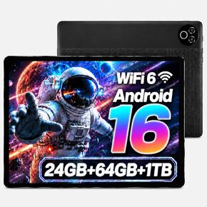 2026 Android 16 Tablet 10.1 Inch with 24GB RAM 64GB ROM, 1TB TF Card Expandable, 6000mAh Battery, Dual Band WiFi, BT5.4, Dual HD Cameras, Portable Tablet for Study, Business&Entertainment in Kuwait
