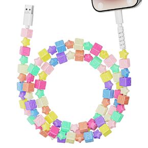 for iPhone Charger Cord [MFi Certified] Coloful Candy Beaded USB iPhone Charger Fast Charging Cable for iPhone 14 13 12 11 Plus Pro Max Pearl Long USB A to iPhone Cable 3.3FT for iPad 9th 8th 7th in Kuwait