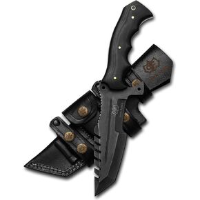 Handmade Tracker Hunting Knife Full Tang with Leather Sheath-Best for Camping & Outdoor Gear Best For Men Gift in Kuwait
