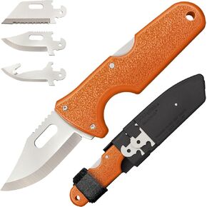 COLD STEEL Click N Cut - Hunters Fixed Blade Knife | Durable 420J2 Steel Compact Hunting & Hiking Multiple Replaceable Blades | Sheath & 3 Blades Included in Kuwait