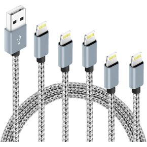 5Pack [MFi Certified] iPhone Charger 3/3/6/6/10FT iPhone Charger Cord High Speed USB Cable Compatible iPhone14/13/12/11 Pro Max/XS MAX/XR/XS/X/8 in Kuwait
