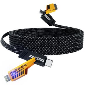 4 in 1 Fast Charging Cable 65W,USB C Charging Cable,4-in-1 USB Multi Charging Cable Adapter,Multiple Phone Charger Cord for iPhone 17-16 15 Pro Max 12 10 ipad Samsung Galaxy Android Tablet PC in Kuwait