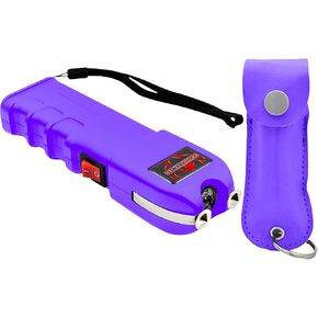 FIGHTSENSE Self-Defense Kit with Pepper Spray & Heavy Duty Stun Gun for Men & Women,1.60 µC Intolerable Charge,LED Flashlight,Safety Switch,Keychain Leather Pouch & Nylon Belt Holster in Kuwait