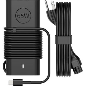 65W 60W USB C Laptop Charger Compatible with Dell Chromebook 3100 3300 3380 3400 3500 Latitude 5420 5430 5440 5450 5520 5530 5540 5550 7340 7420 7440 XPS 13 Computer Charger Type C AC Adapter in Kuwait