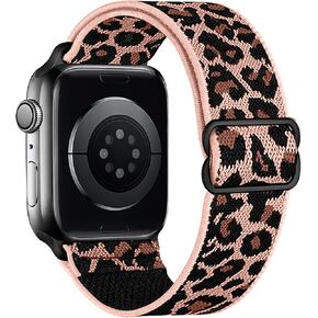 Leopard Stretchy Band Compatible with Apple Watch Band 41mm 40mm 46mm 44mm 45mm 42mm 49mm 38mm Women Men, Water-Resistant Solo Loop Elastic Sport Straps for iWatch Series 11 10 9 8 7 6 5 4 3 SE Ultra in Kuwait